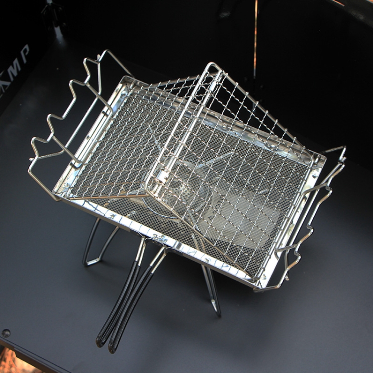 COOLCAMP Outdoor Camping Stainless Steel Bread Rack Foldable Portable BBQ Mesh Rack - 6