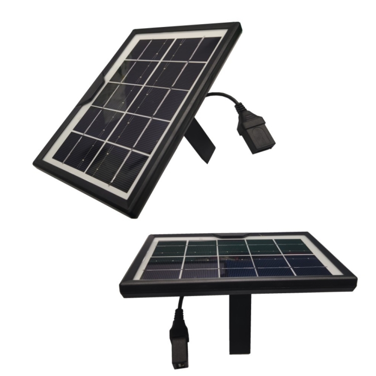 Petite lampe de table lampe de poche avec panneau solaire tête femelle USB  5V/1.8W (noir)