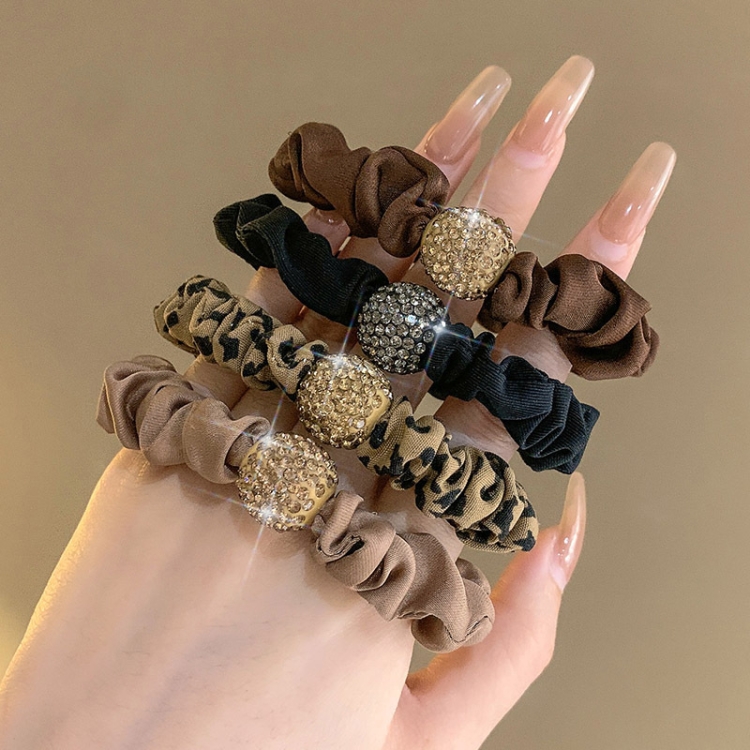 Large Ties Ponytail Holders Chain Leather Band Electroplating Alloy Hair  Rope Hair Ring Bracelet Head Rope Bracelet Hair Band Black Elastic Women's  Hair Band Bracelet Stuff for Women under 5 