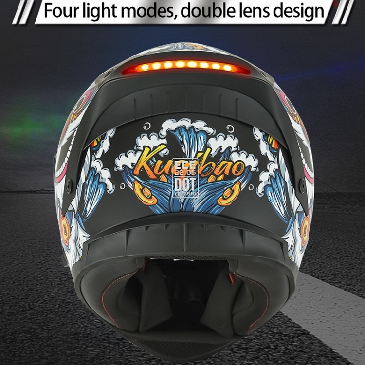 KUQIBAO Casque de moto anti-buée à double lentille avec lumière