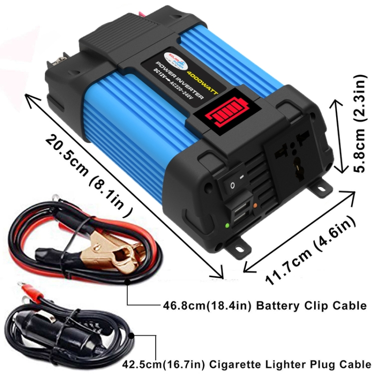 Convertisseur de tension 12V - Prise USB - Alimentation sur batterie -230V  300W