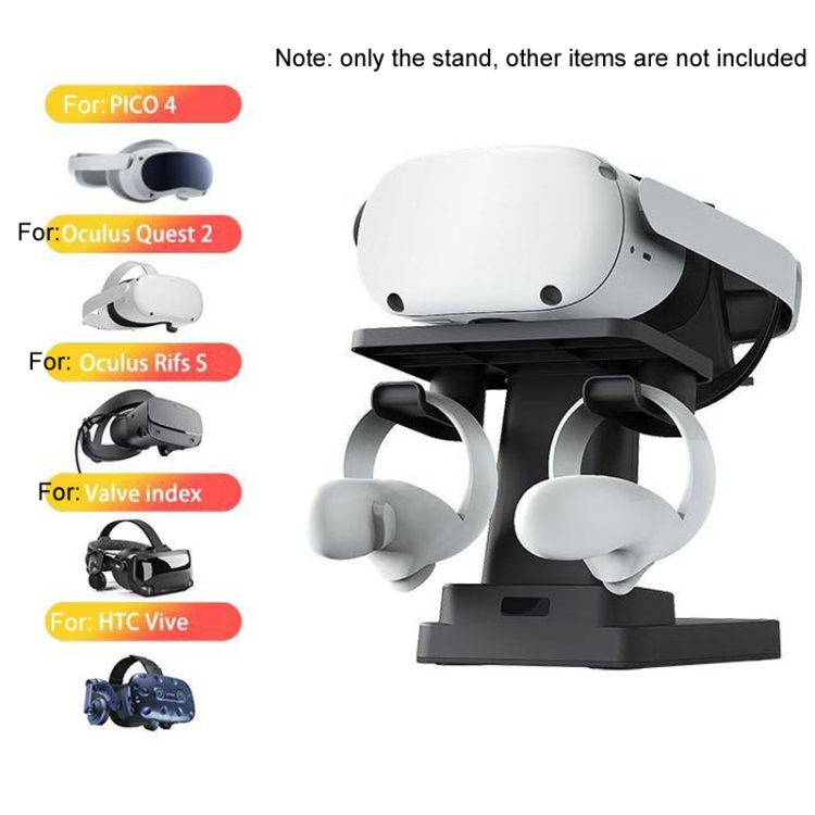 Soporte de manija de máquina todo en uno con pantalla de cabeza VR para PICO 4/Oculus Quest/ Quest 2/ Rift S/HTC (blanco) - B7