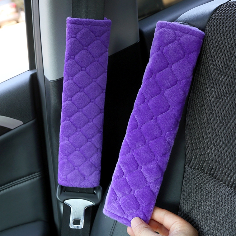 Car Seat Belt Protector Soft Extended Shoulder Pads, Color: Milky White  Plush