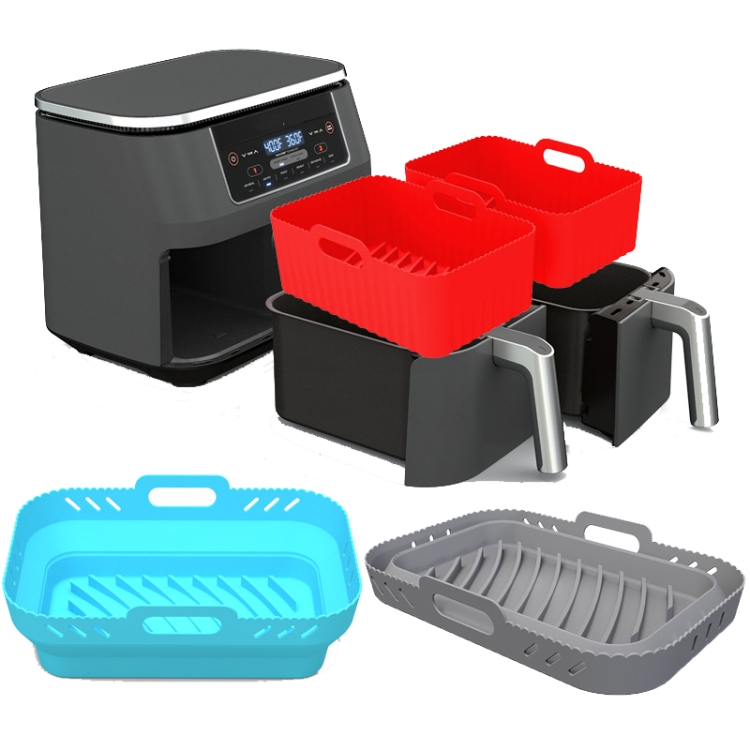 2 Pack Air Fryer Silicone Pot For Ninja Foodi Dz201/dz401 8qt, Reusable Air  Fryer Liner For Ninja Dual Air Fryer