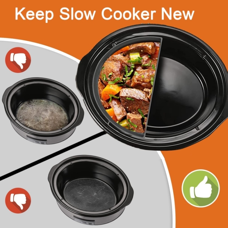 2pcs Slow Cooker Divider Liner Compatible With Crockpot, Silicone Crockpot  Liner Reusable Leakage-proof Slow
