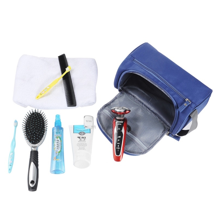 Bolsa de almacenamiento de artículos de tocador de viaje horizontal Bolsa de cosméticos impermeable (Azul cielo) - B3