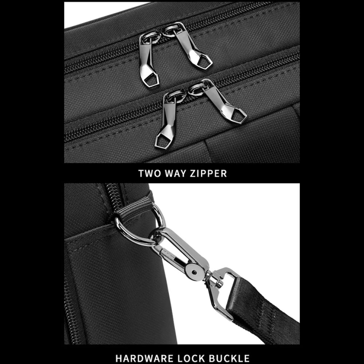 Business Briefcase Multifunctional Waterproof Laptop Messenger Bag(Black) - B8