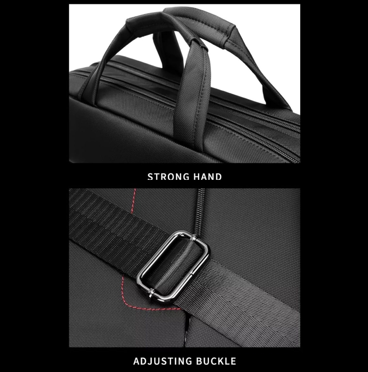 Business Briefcase Multifunctional Waterproof Laptop Messenger Bag(Black) - B9