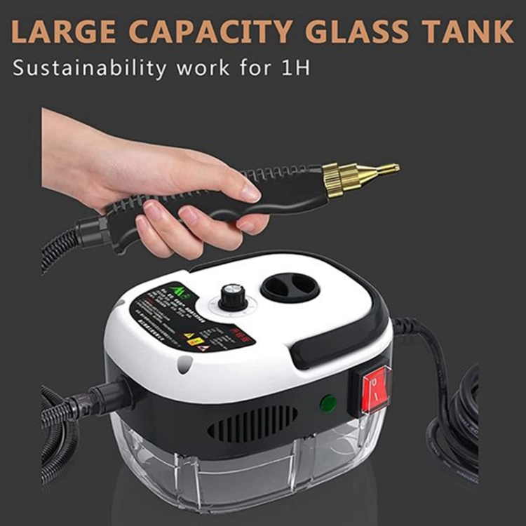 2500W Portable Handheld Steam Cleaner High Pressurized Steam Cleaning Machine with Brush Heads for Kitchen Furniture Bathroom Car, Size: 19, White