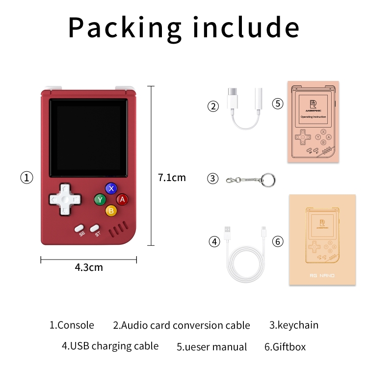 Console de jeu portable portable 4 pouces 16 Go 3000 jeux