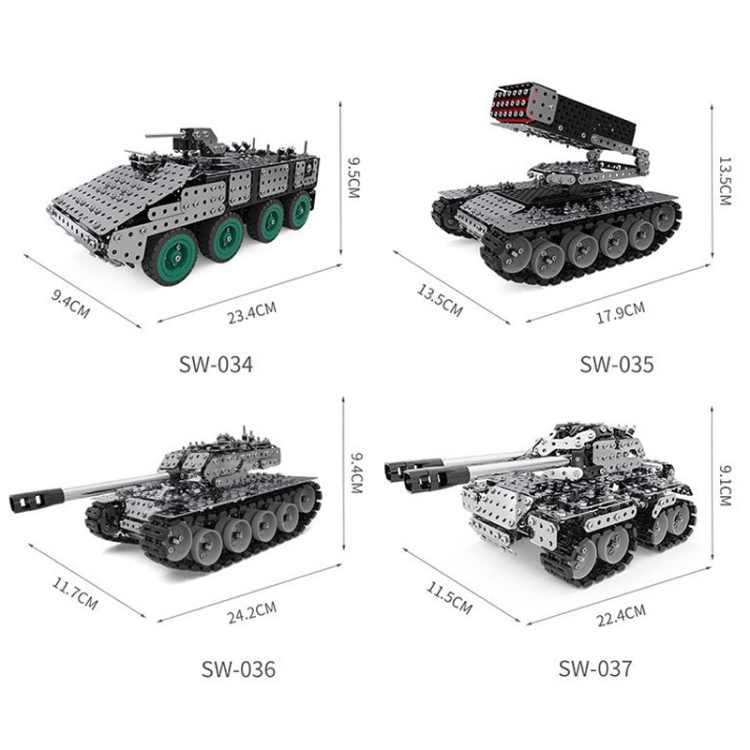 797pcs Stainless Steel Armored Vehicle 3D Metal Model Precision
