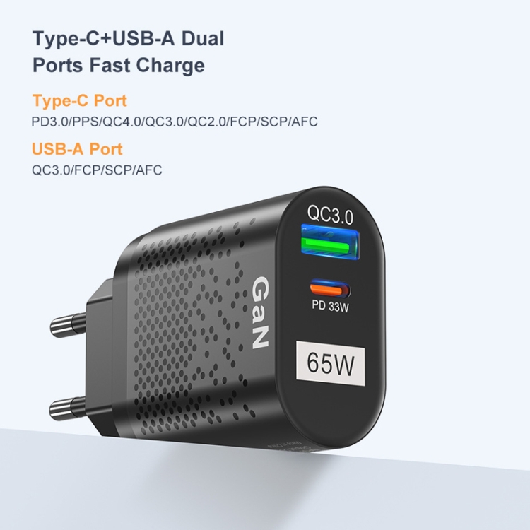 Chargeur 33W GaN USB Type C QC4.0 PD 3.0 Rapide De Charge Rapide Pour  smartphones