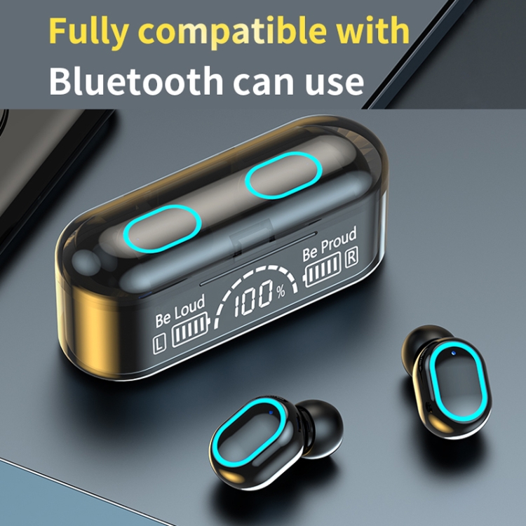 Binaural With Digital Display Charging Compartment Mini In-Ear Invisible Bluetooth Earphone(Black) Binaural With Digital Display Charging Compartment Mini In-Ear Invisible Bluetooth Earphone(Black)