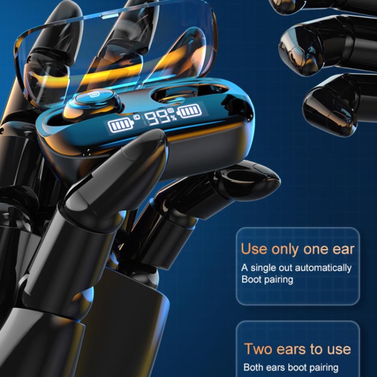 TWS 5.0 Double-Ear With Digital Display Charging Warehouse Wireless In-Ear Bluetooth Earphone(Black) TWS 5.0 Double-Ear With Digital Display Charging Warehouse Wireless In-Ear Bluetooth Earphone(Black)