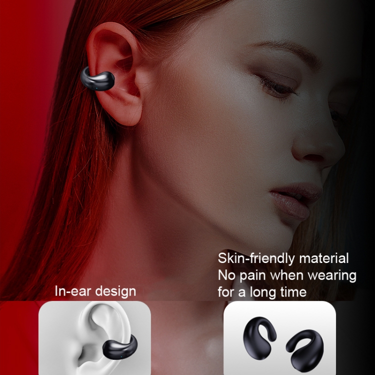 Clip-on Wireless Bluetooth Earphone With Digital Charging Compartment(White) Clip-on Wireless Bluetooth Earphone With Digital Charging Compartment(White)