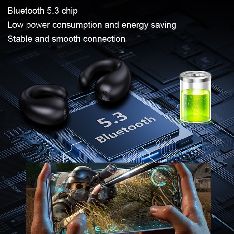 Clip-on Wireless Bluetooth Earphone With Digital Charging Compartment(White) Clip-on Wireless Bluetooth Earphone With Digital Charging Compartment(White)