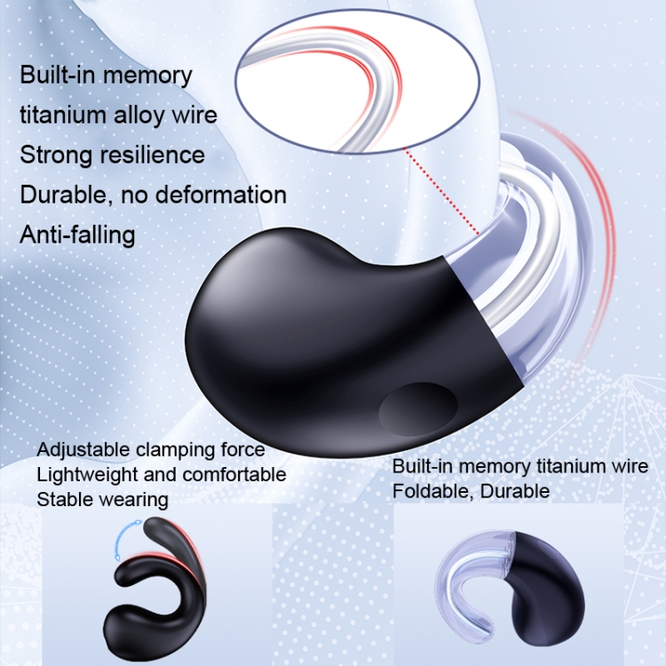 Clip-on Wireless Bluetooth Earphone With Digital Charging Compartment(White) Clip-on Wireless Bluetooth Earphone With Digital Charging Compartment(White)