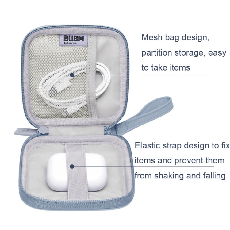 BUBM Headset Bag Portable Mini -Headset Data Cable U Disk PU Headphone Storage Package(Lake Green) BUBM Headset Bag Portable Mini -Headset Data Cable U Disk PU Headphone Storage Package(Lake Green)