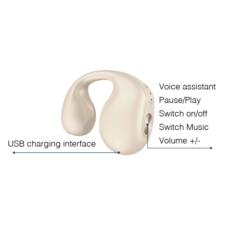 Écouteurs sans fil Bluetooth 5.3 Clip d'oreille Casque conduction osseuse  Sport_