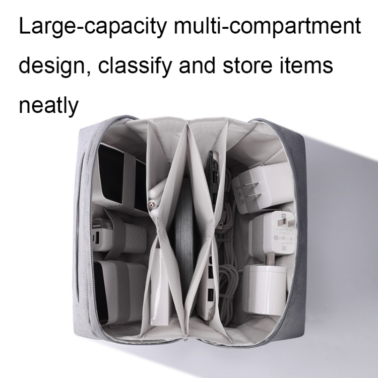BUBM Large Capacity Digital Storage Bag Multi-Compartment Earphone Data Cable Storage Bag(Grey) BUBM Large Capacity Digital Storage Bag Multi-Compartment Earphone Data Cable Storage Bag(Grey)