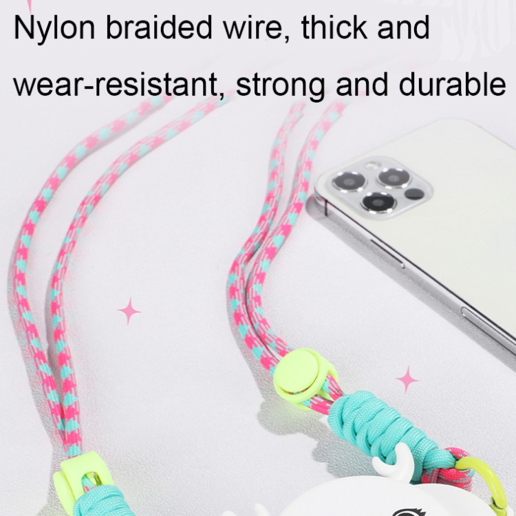 Rotatable Back Clip Oblique Phone Anti-lost Lanyard with Makeup Mirror(White) Rotatable Back Clip Oblique Phone Anti-lost Lanyard with Makeup Mirror(White)
