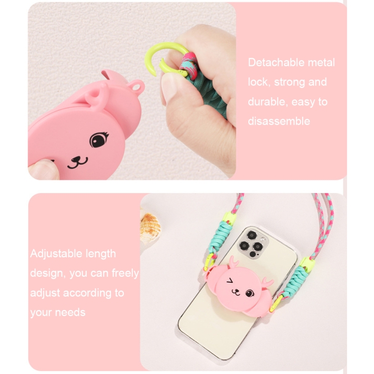 Rotatable Back Clip Oblique Phone Anti-lost Lanyard with Makeup Mirror(White) Rotatable Back Clip Oblique Phone Anti-lost Lanyard with Makeup Mirror(White)