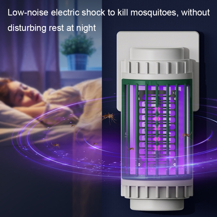 LED-UV Purple Light Wave Electric Shock Mosquito Killer Lamp Mini Plug-In Mosquito Repellent, CN Plug(Gray) - B6