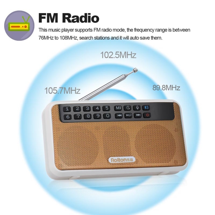 Rolton E500 Bluetooth Speaker 2.1-Channel Built-In Microphone Supports FM Radio(Blue) Rolton E500 Bluetooth Speaker 2.1-Channel Built-In Microphone Supports FM Radio(Blue)