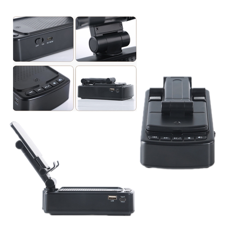 3 in 1 Multi-functional Desktop Mobile Phone Telescopic Bracket Bluetooth Audio(Black) 3 in 1 Multi-functional Desktop Mobile Phone Telescopic Bracket Bluetooth Audio(Black)