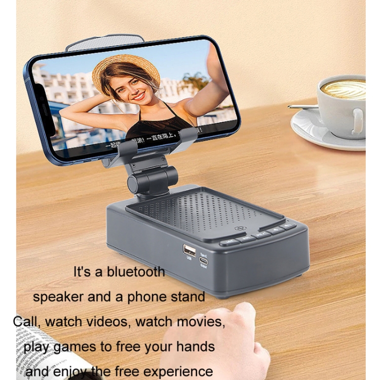 3 in 1 Multi-functional Desktop Mobile Phone Telescopic Bracket Bluetooth Audio(Black) 3 in 1 Multi-functional Desktop Mobile Phone Telescopic Bracket Bluetooth Audio(Black)