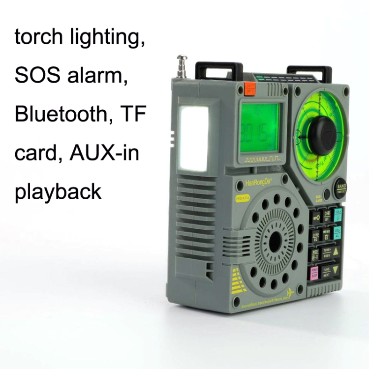 HanRongda HRD-A320 高性能マルチバンド Bluetooth カード懐中電灯照明 SOS アラートラジオ