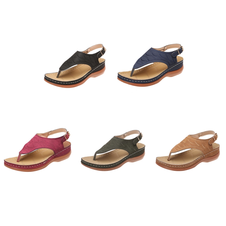 Adjustable Stretch Strap Sandals with Cushioned Insoles | Collections Etc.