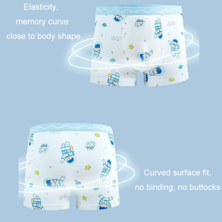 3pcs /Pack Girl Cotton Underwear Flat Angle Solid Color Short Panties  Children Four-Corner Panties, Size