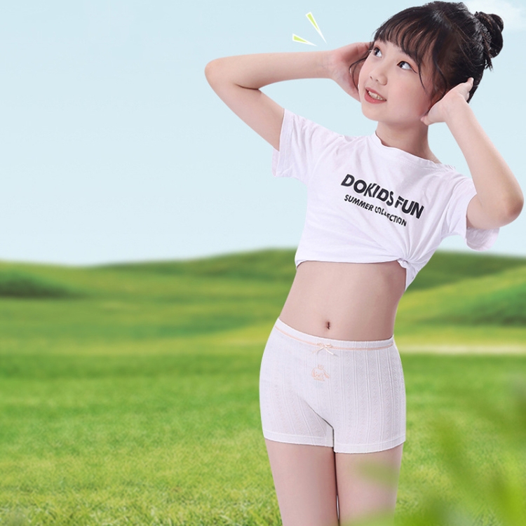 3pcs /Pack Girl Cotton Underwear Solid Color Short Panties, Size: XXL(Big  Girl)