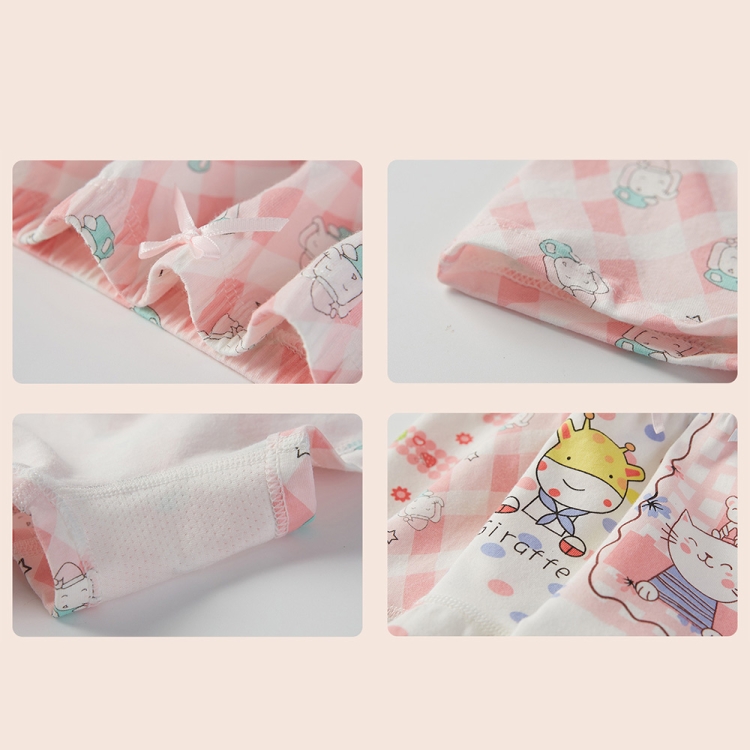4pcs Cartoon Comfortable Combed Cotton Soft Breathable Girls Underwear,  Size: XL(DH055)