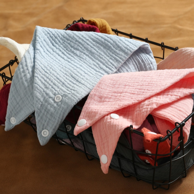 Baby Cotton Gauze Drool Towel + Bow Hairband Set Baby Bibs(Gray)