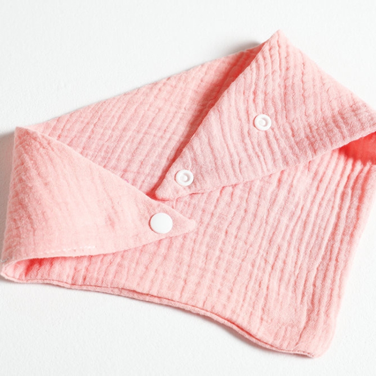 Baby Cotton Gauze Drool Towel + Bow Hairband Set Baby Bibs(Light Pink)