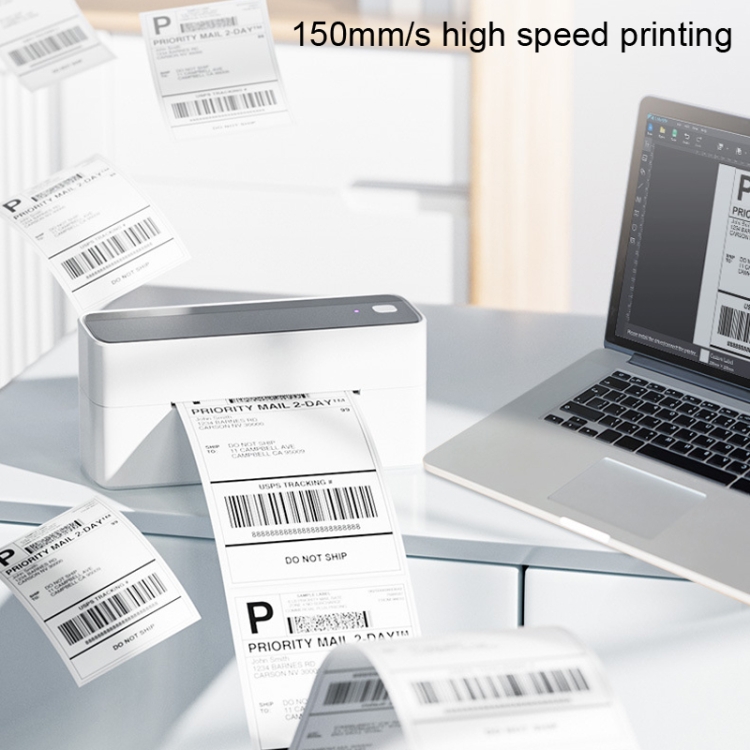 Phomemo PM241-BT Impresora de etiquetas de dirección Bluetooth Paquete de envío térmico Fabricante de etiquetas, Tamaño: EE. UU. (Blanco Púrpura) - B2