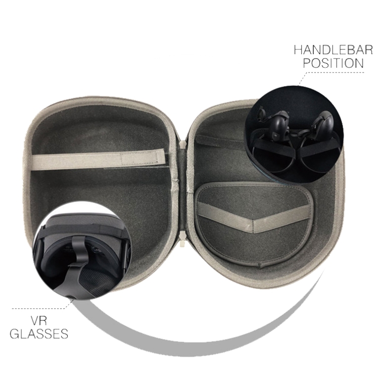 Para Oculus Quest 1/2 Paquete de almacenamiento VR Bolsa de gafas integrada Estuche antipresión a prueba de polvo (pequeño gris) - B8