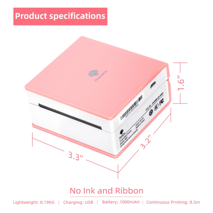 Phomemo M02-PK Pocket Small Bluetooth Portable Photo Thermal Label Impresora de preguntas incorrectas - B1