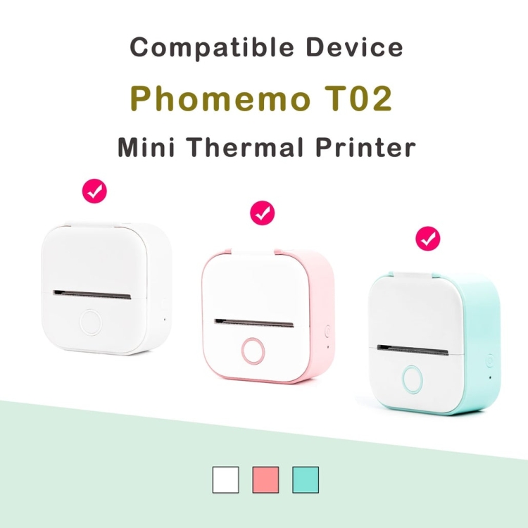 Pour Phomemo T02 3 rouleaux Bluetooth Imprimante Papier Thermique Étiquette  Papier 50mmx3m 5 Ans Bleu sur