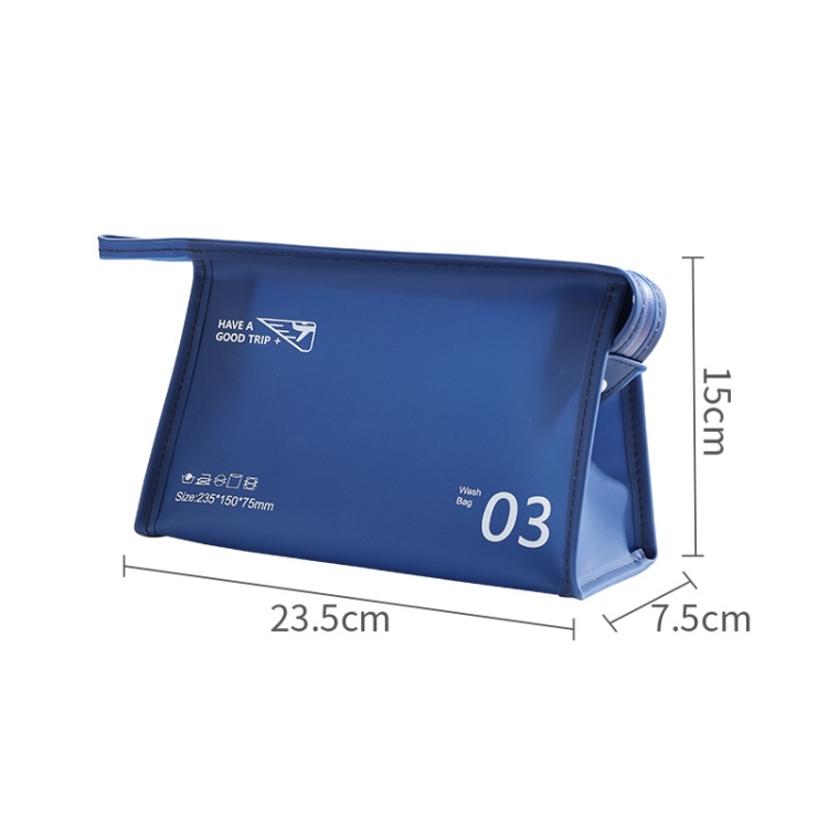 Bolsa de aseo portátil impermeable de PVC, bolsa de almacenamiento de cosméticos, embrague de viaje (azul marino) - B2