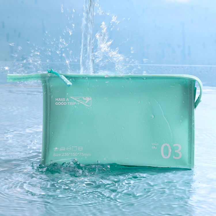 Bolsa de aseo portátil impermeable de PVC, bolsa de almacenamiento de cosméticos, embrague de viaje (azul marino) - B4