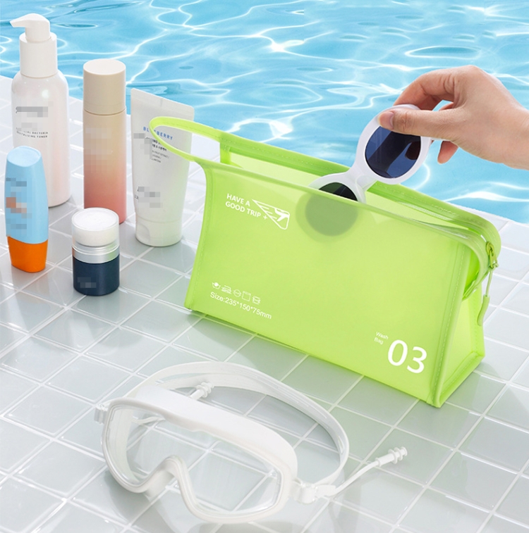 Bolsa de aseo portátil impermeable de PVC, bolsa de almacenamiento de cosméticos, embrague de viaje (azul marino) - B6