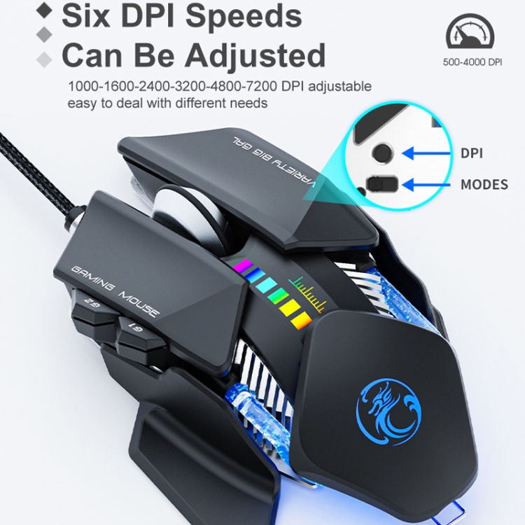 IMICE T93 Wired RGB ESports Machine Gaming Mouse Metal Iron Board