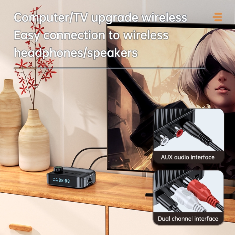 Digital Display Bluetooth 5.3 Audio Receiver Transmitter Support USB /TF Card MP3 Player Digital Display Bluetooth 5.3 Audio Receiver Transmitter Support USB /TF Card MP3 Player