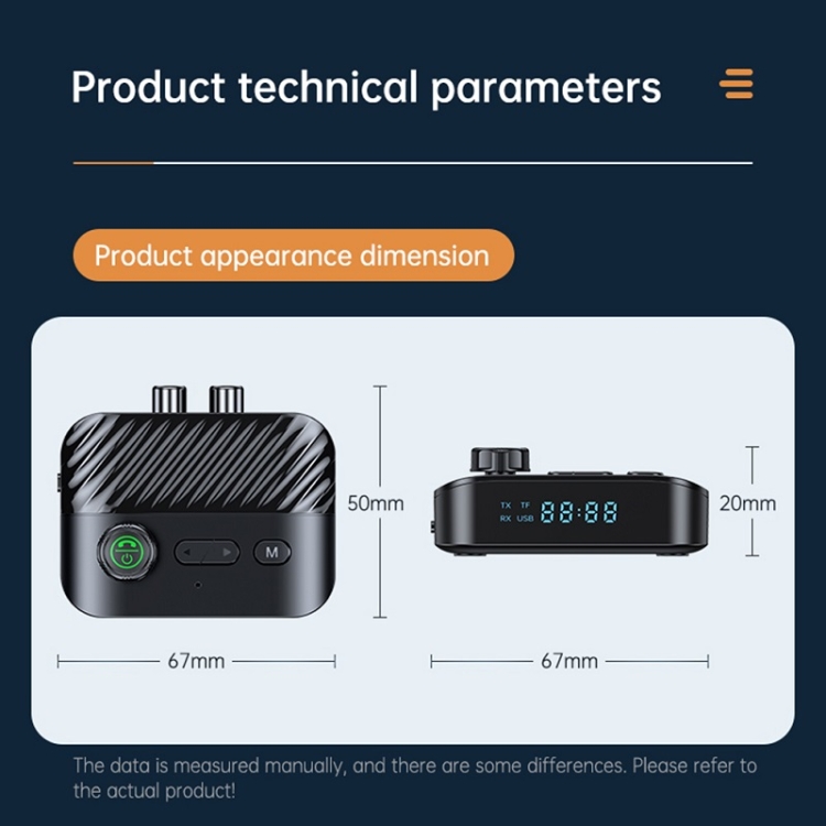 Digital Display Bluetooth 5.3 Audio Receiver Transmitter Support USB /TF Card MP3 Player Digital Display Bluetooth 5.3 Audio Receiver Transmitter Support USB /TF Card MP3 Player