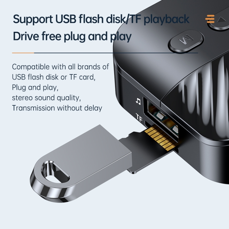 Digital Display Bluetooth 5.3 Audio Receiver Transmitter Support USB /TF Card MP3 Player Digital Display Bluetooth 5.3 Audio Receiver Transmitter Support USB /TF Card MP3 Player
