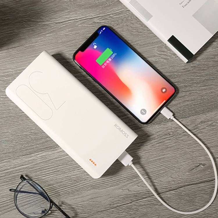 ROMOSS Sense8 30000mAh Power Bank Mobile Phone External Battery Pack(White)
