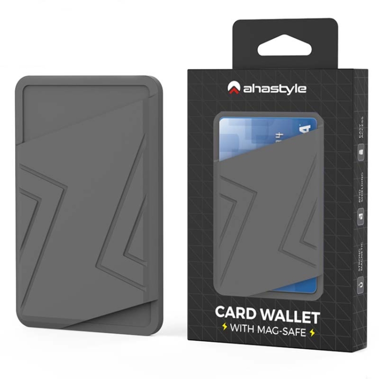 For IPhone 12 / 13 / 14 Series AhaStyle PT133-C Silicone Magnetic Card Case(Black) For IPhone 12 / 13 / 14 Series AhaStyle PT133-C Silicone Magnetic Card Case(Black)